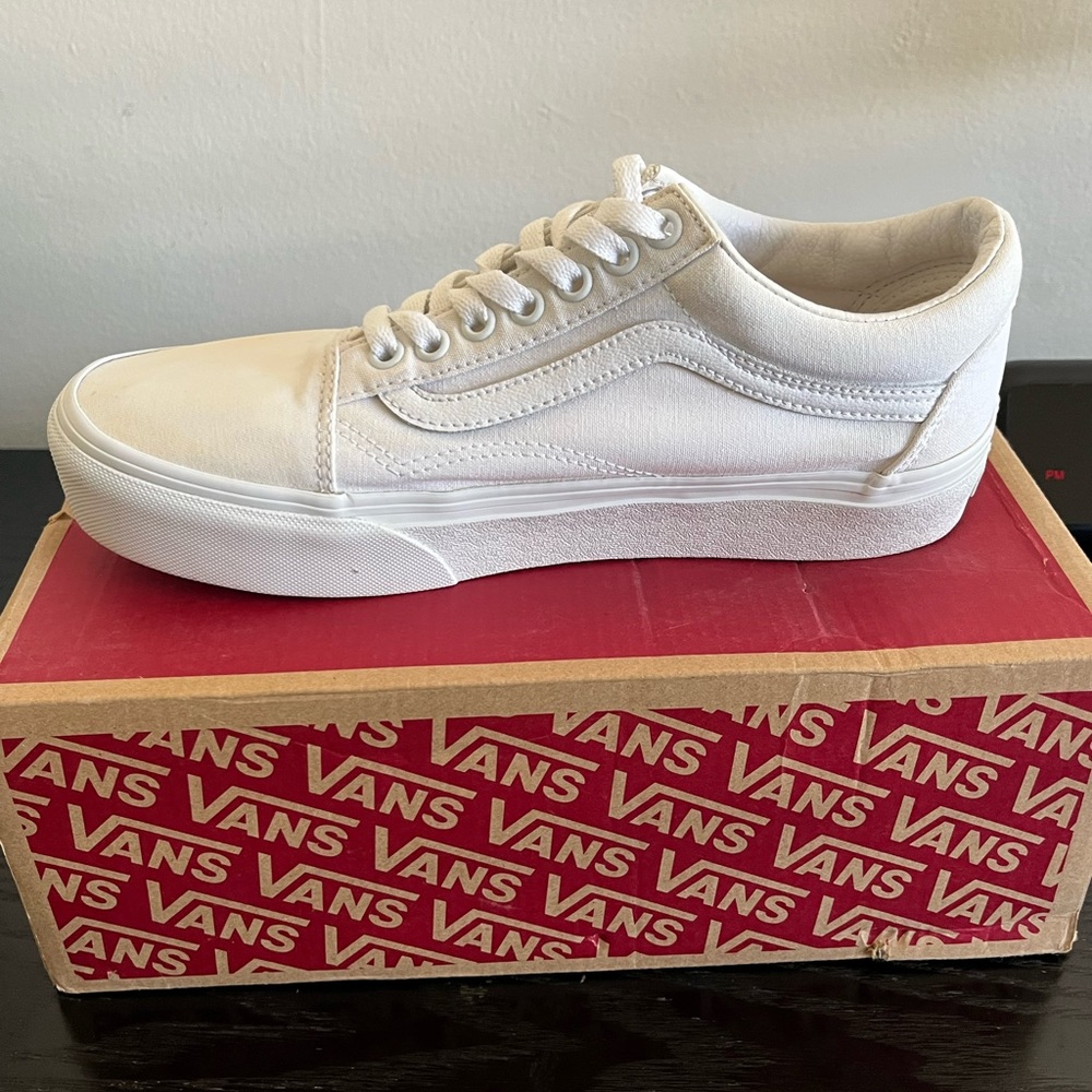 Vans Classic White Lace-Up Sneakers